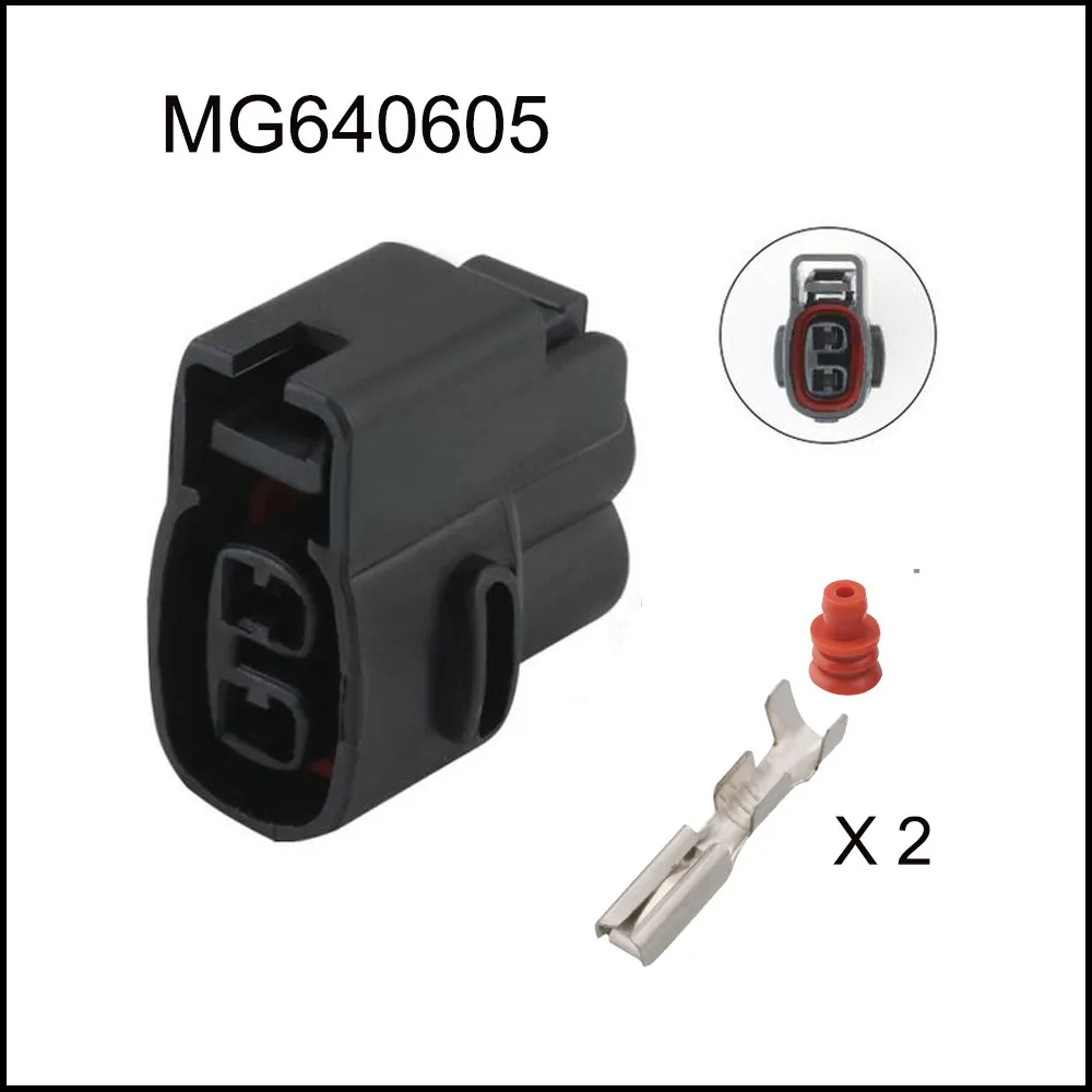 100SET MG640605 auto Waterproof cable connector 2 pin automotive Plug famale male socket Includes terminal seal