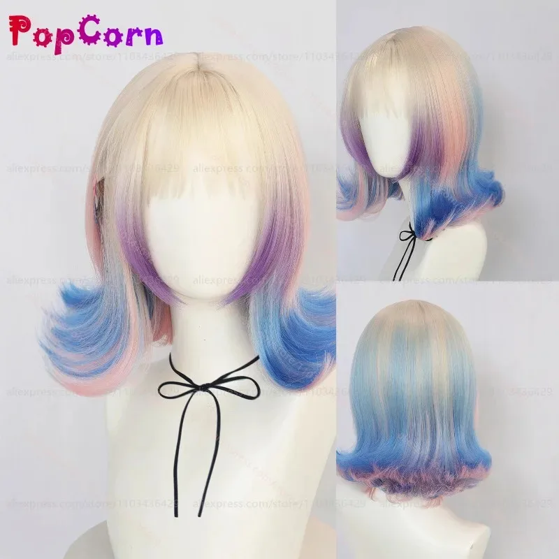 aa124LQEnid Sinclair 女性 32 センチメートルショート混合色かつらアニメ耐熱合成かつらハロウィンパーティーイベント Cos