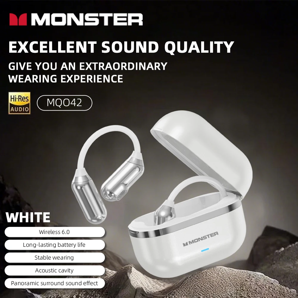 Monster MQO42 OWS سماعات بلوتوث 6.0 ENC للحد من الضوضاء سماعات الألعاب HiFi ستيريو الموسيقى HD دعوة سماعة طويلة التحمل #1