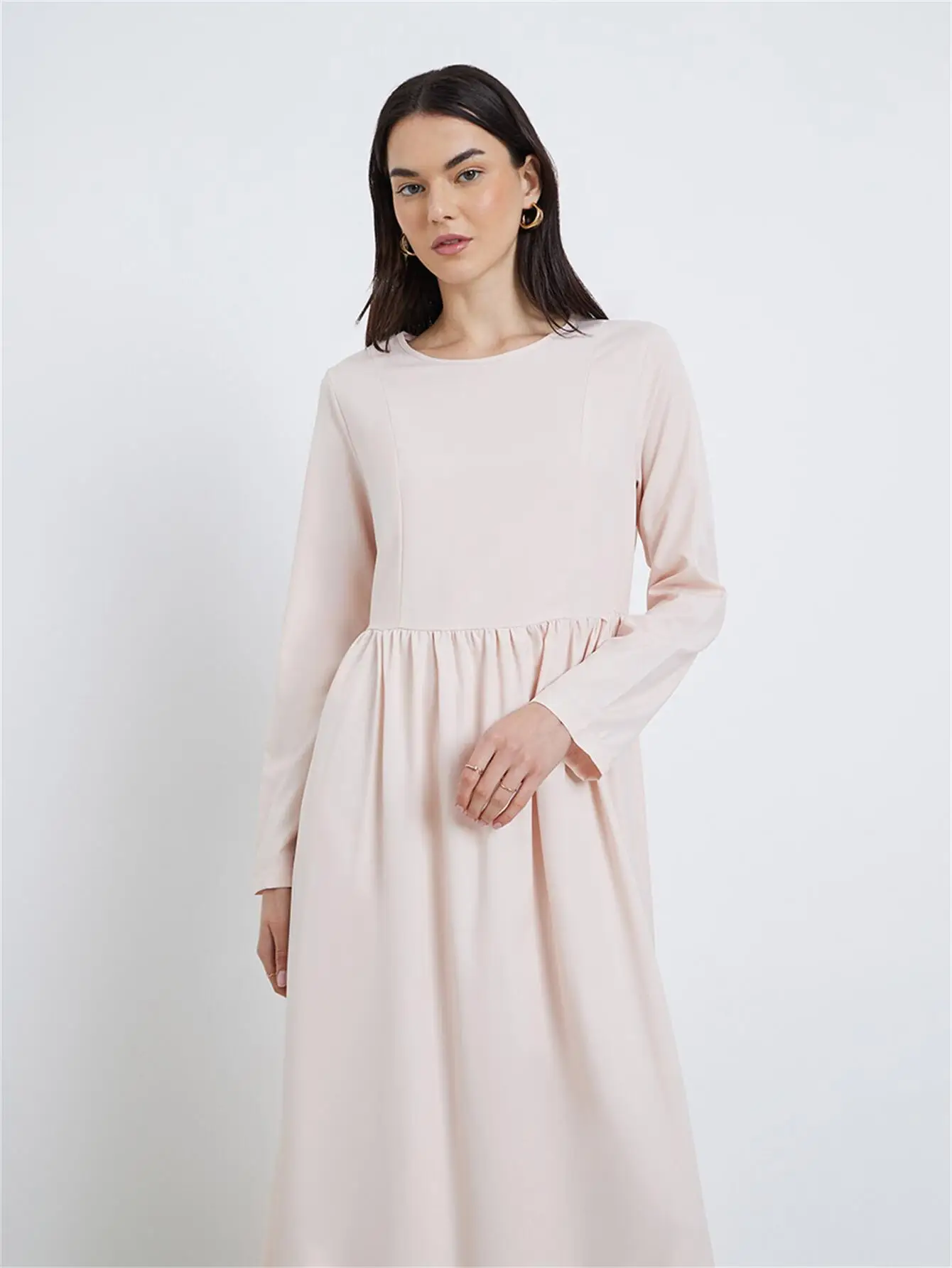 무슬림 긴 소매 긴 드레스 여성 캐주얼 맥시 드레스 우아한 이브닝 드레스 아바야 터키 카프탄 여성 의류