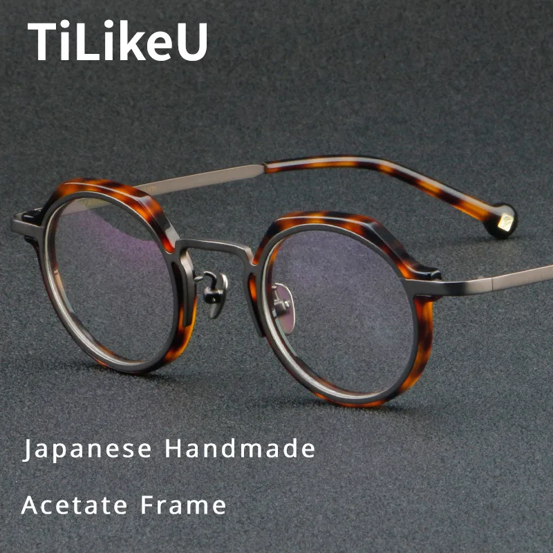 

Vintage Round Acetate Glasses Frame Men Women Myopia Prescription Optical Eyeglasses Frame Japanese Style Brand Designer Eyewear