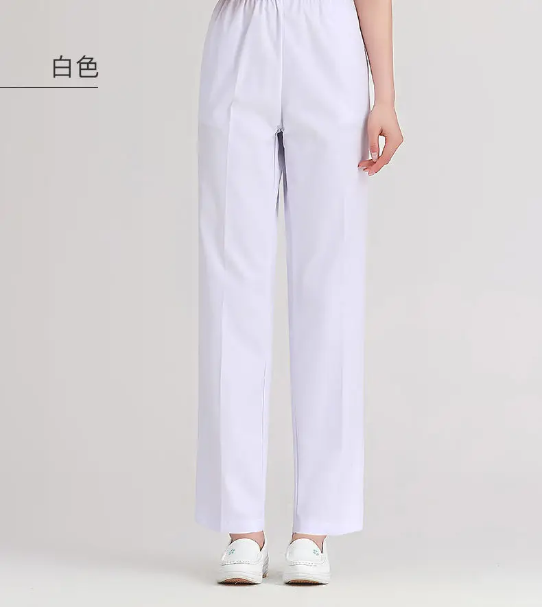 Summer Breathable Nurse Uniform Pants women with pocket Doctor Stretch Solid Color Work Pants Dental Pet grooming Scrub Pants