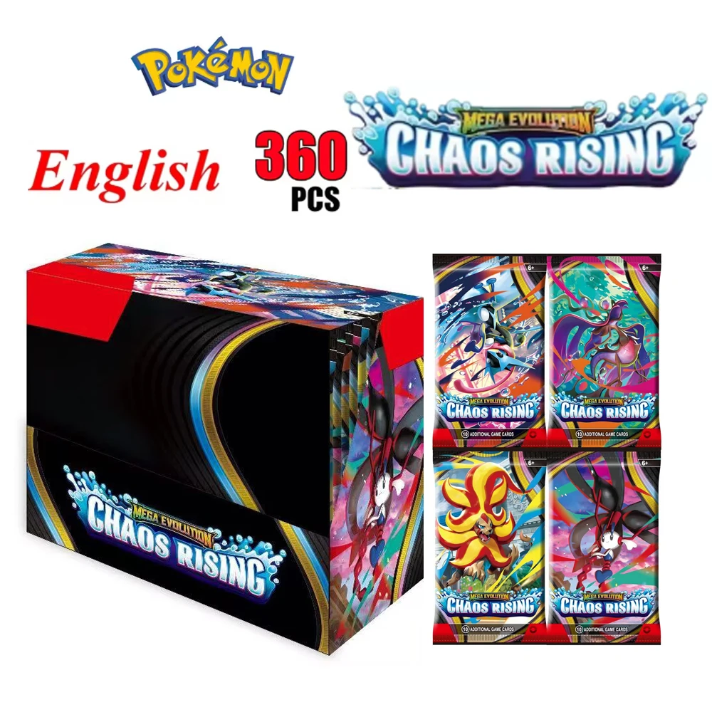 HOT@10-360PCS-PokémonCards Chaos Rising Booster Box English TCG 151 Scarlet Violet Prismatic Evolutions Collectible Trading Card