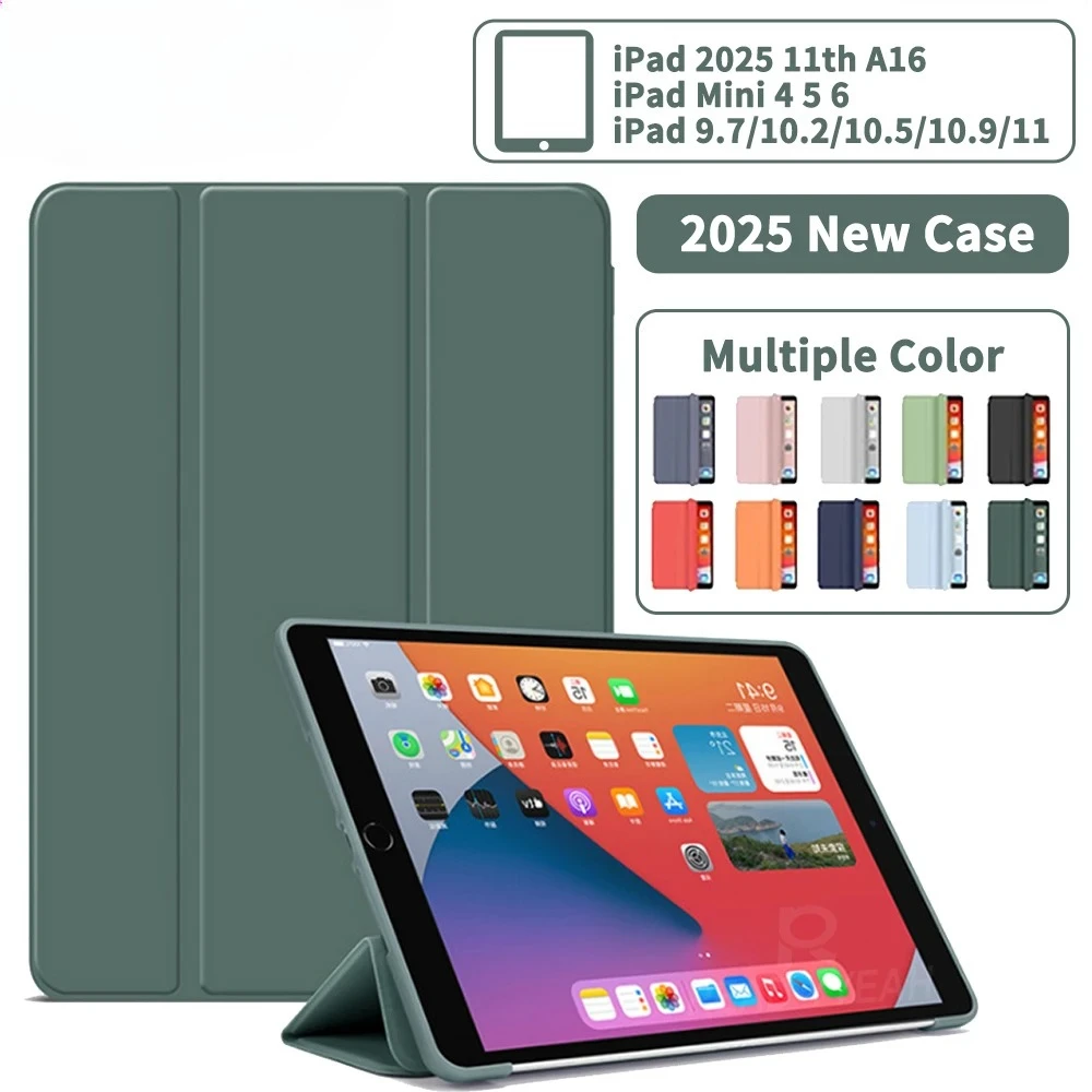 

For iPad 11th 2025 Pro 11 13 2024 Air 1 2 3 4 5 mini 4 5 6 7th 8th 9th 10.2 10th 10.9 Cover Silicone Protective Shell Soft Case