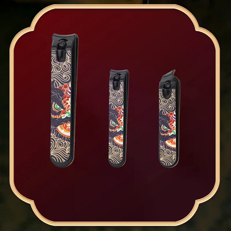 مسمار كليبرز النمط الصيني الأسد الرقص الفولاذ المقاوم للصدأ أظافر القاطع مقص سميك المهنية باديكير مانيكير المتقلب أداة #2