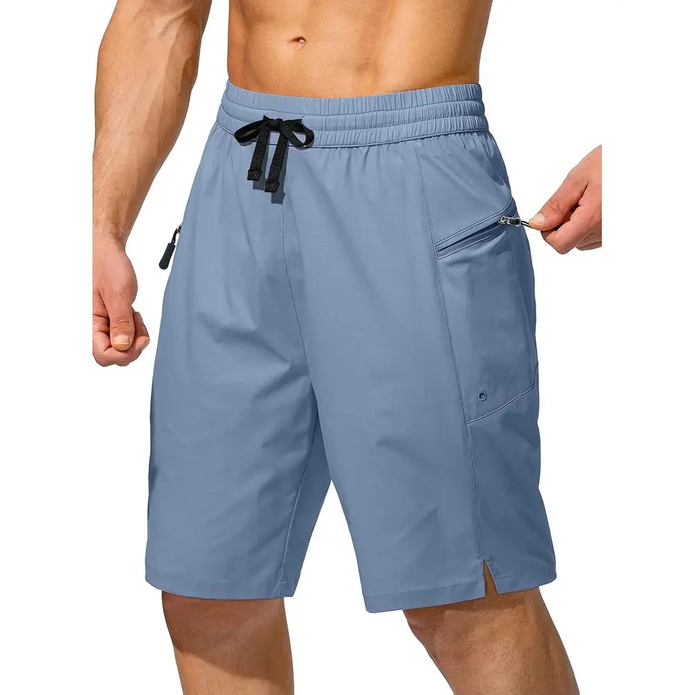 

Быстросохнущие мужские пляжные шорты с карманом на молнии, пляжная одежда, купальные шорты без сетчатой подкладки