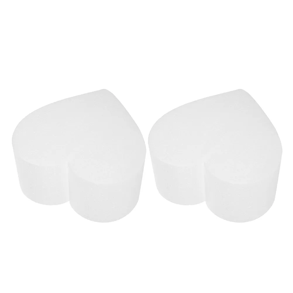 

2Pcs Heart Shaped Foam Cake Dummy Sturdy Polystyrene Base Baking Decorating Practice Valentine's Day Wedding Display