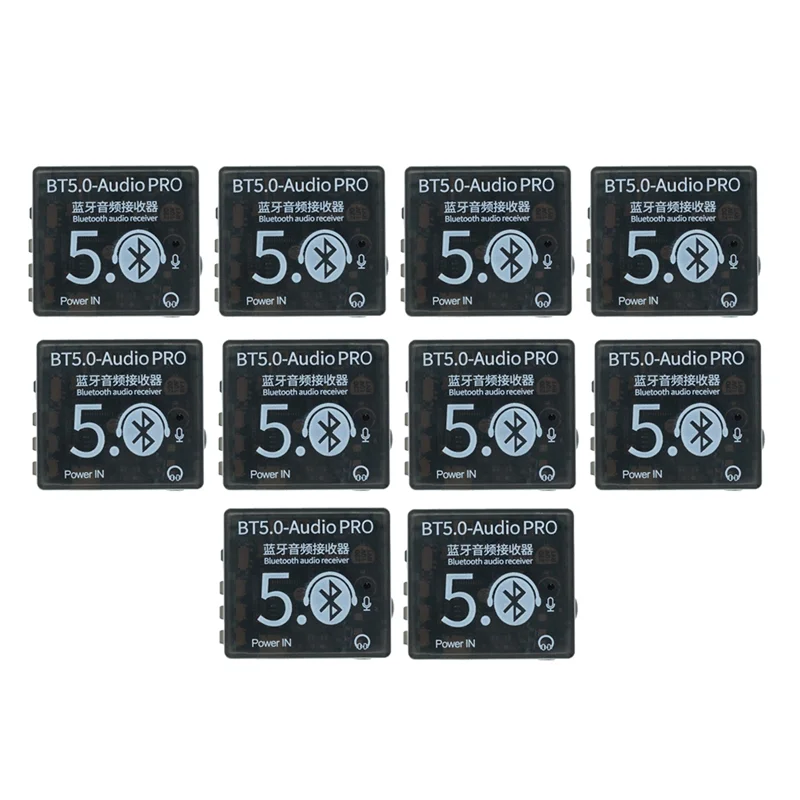 10PCS BT5.0 PRO Audio Receiver Board MP3 Lossless Decoder Player Board With Housing 3.7-5V Wireless Stereo Music Module