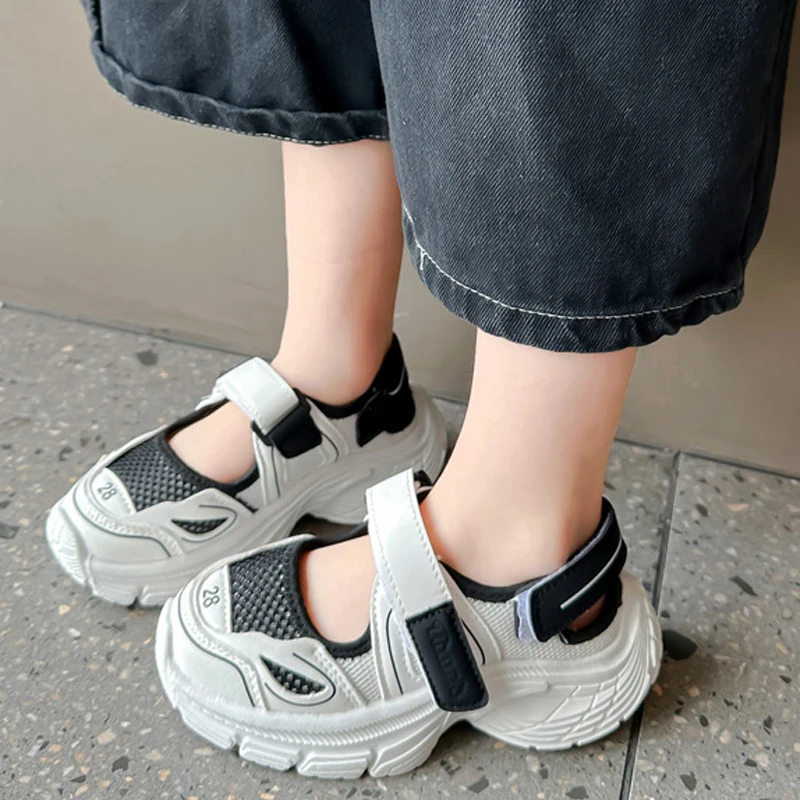 Boys Girls Summer Beach Shoes Baby Soft Anti-kick Running Sandals Children Summer Mesh Sneakers For Holiday and Beach Time