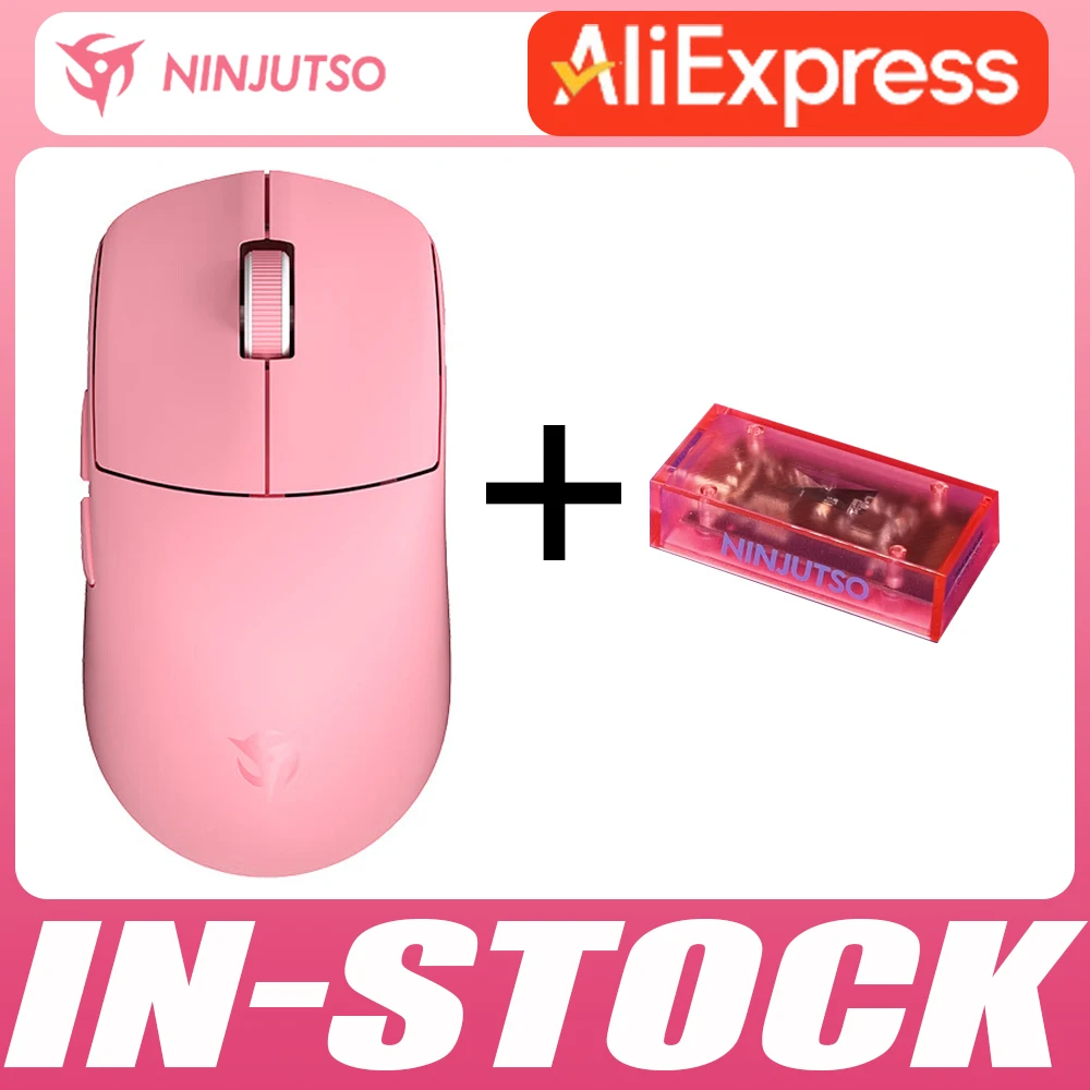 

In-stock Ninjutso Sora V2 Pink Mouse 8k Lightweight Dual Mode FPS Wireless Gaming Mouse E-Sports Gaming Mouse PAW3395 Pc Gamer