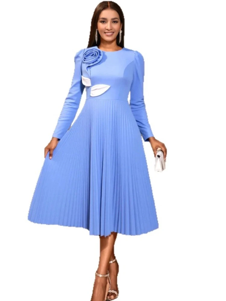 

African Dresses For Women Elegant Polyester 2025 New Muslim Fashion Abayas Dashiki Robe Kaftan Maxi Dress Turkish Africa