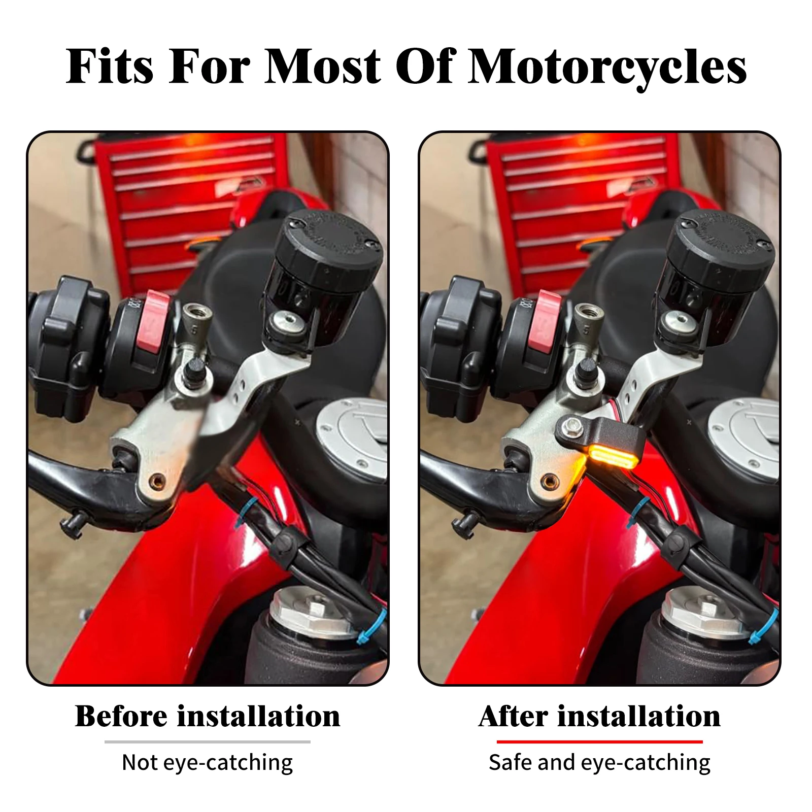 Motorcycle Mini LED Light E Mark Turn Signal Handlebar Blinker Indicator Lamp For Harley Touring Softail  For Honda For Yamaha