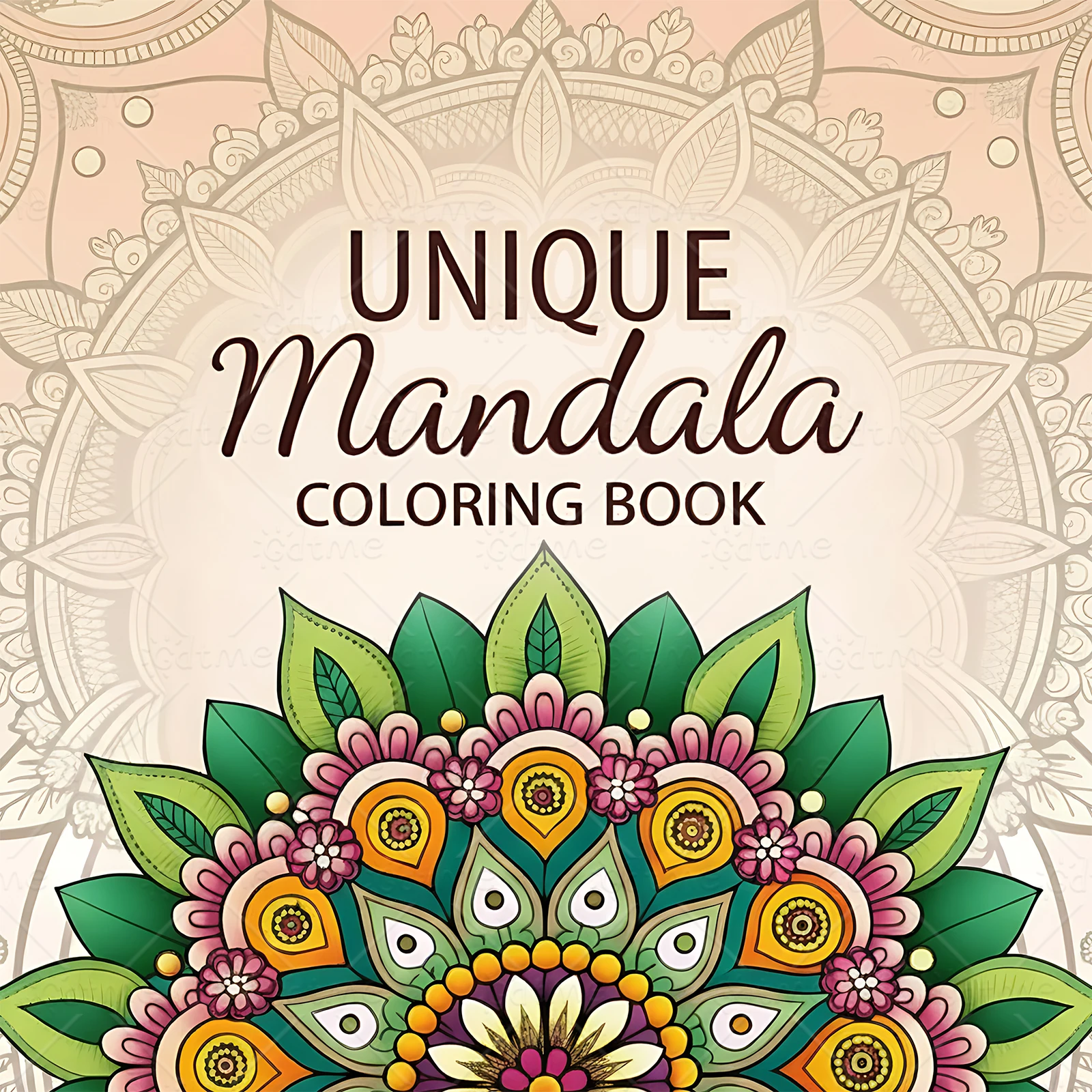 24-Page Floral Mandala Coloring Book for Adults - Relaxing Art Activity with Intricate Flower Designs, Perfect for Beginners