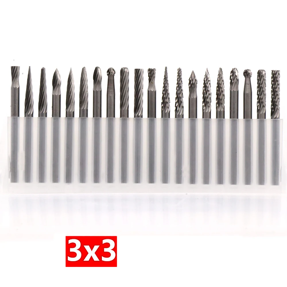 

Tungsten Carbide 3x3mm Drill Bits Rotary Burrs Metal Diamond Grinding Woodworking Milling Cutters For Drill Bits Accessories