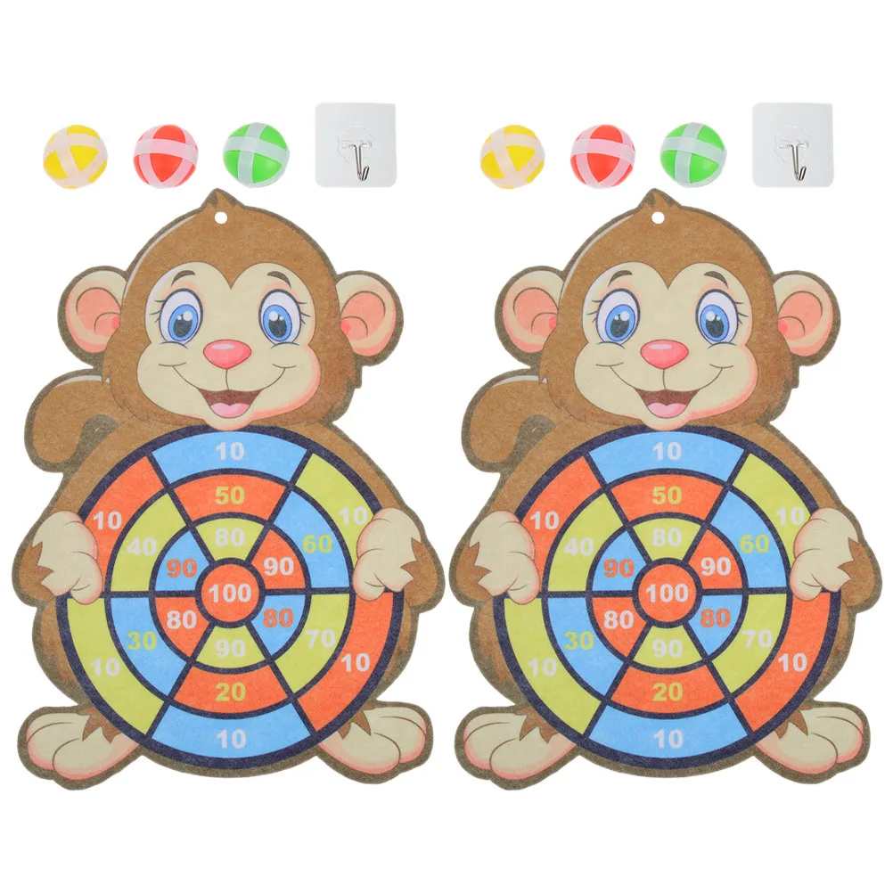

2 Sets Sticky Ball Dart Board Kids Gifts Toy Hook up Plastic Child Suits for Boys