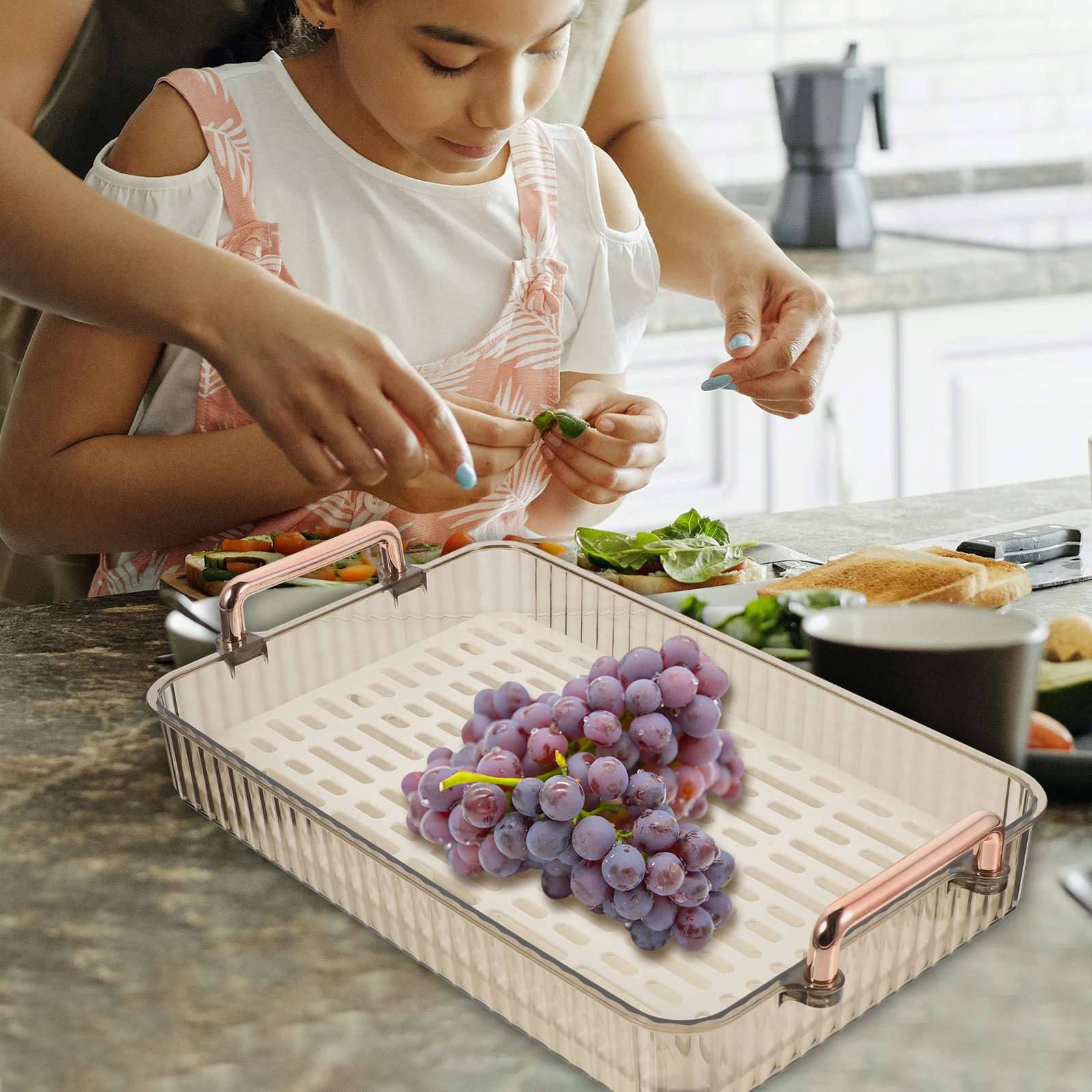 

Sturdy Transparent Fruit Drain Tray Perfect for Tableware Drying Tea Pot Storage Detachable Kitchen Drip Tray Household