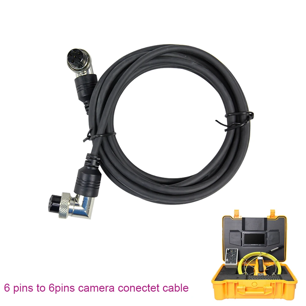 4 to 6 Pins 4 to 4 pins Sewer Drain Pipe Camera Connecting Cable Replace Connection Wire 3m Pipe Camera Video Connection Cable