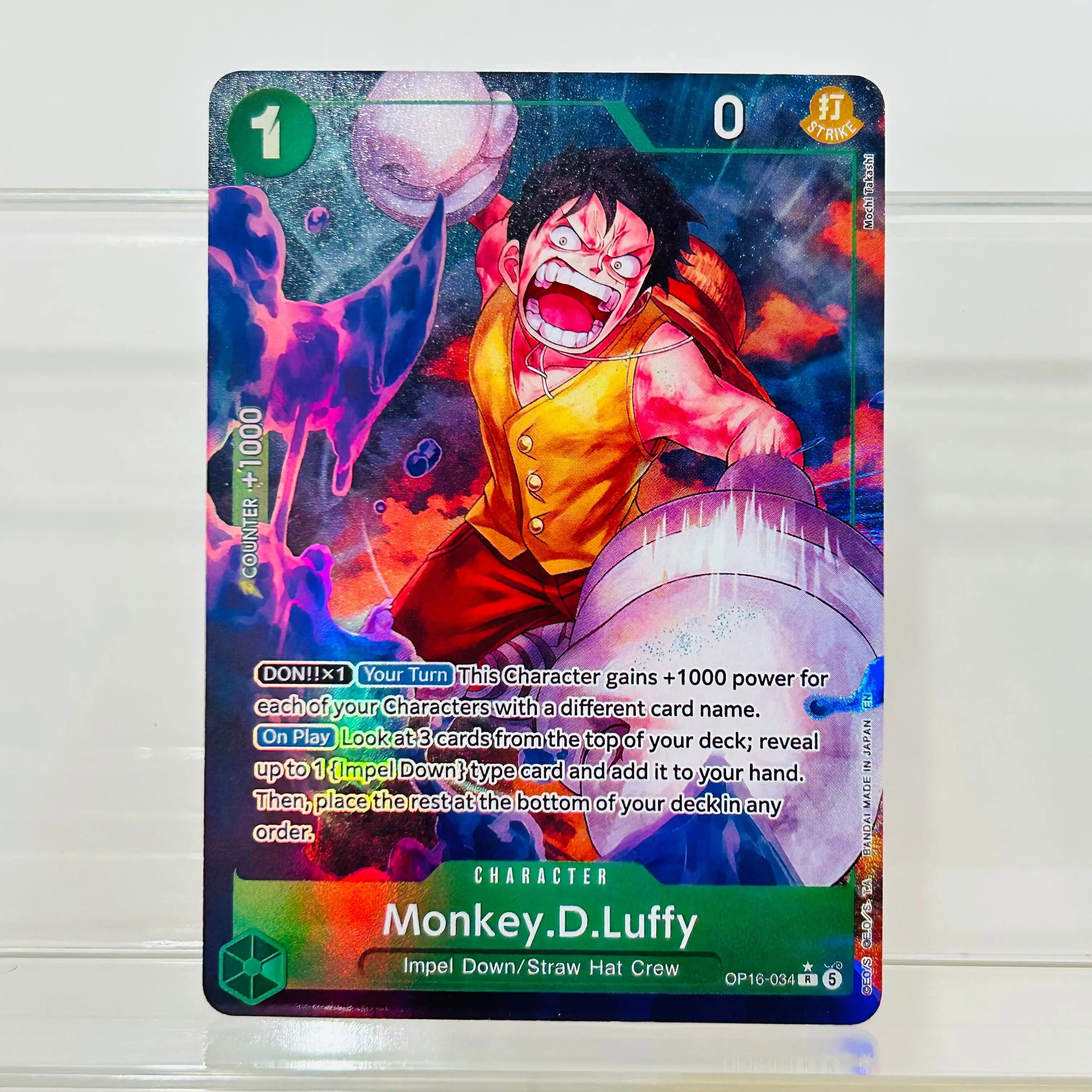 One Piece Mr.2.Bon.Kurei(Bentham) OP16-055 R Card Holographic Texture Cards Collectible Grade DIY Premium Anime Collection Card view 2