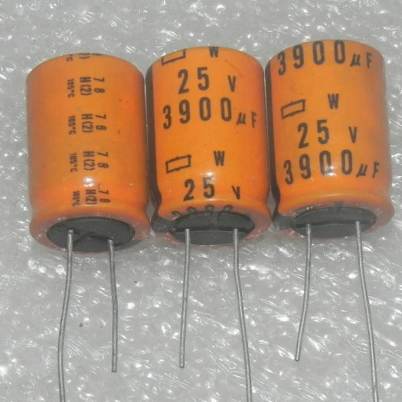 10PCS/LOT Electronic  25V 3900UF  Car Mounted Orange High-temperature Aluminum Electrolytic Capacitor