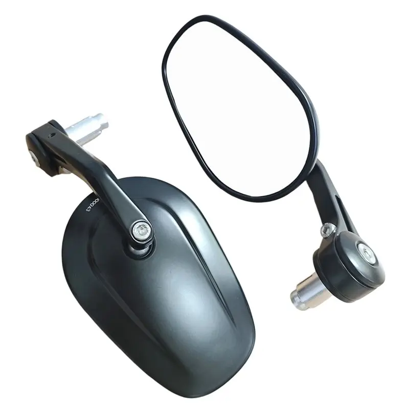 Stable-Rear View Universal Motorcycle Bar End Mirrors Oval Side Mirrors For 13-14Mm 17-19Mm Handlebars