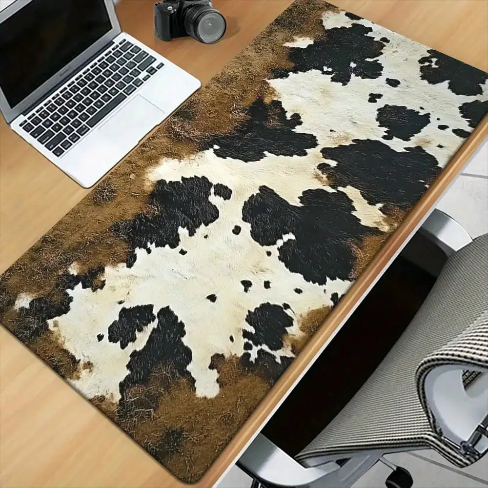 1pc Of A Rubber Mouse Pad Featuring Irregular Patterns In Black, White, And Gray - And Anti-Slip, Suitable For Office, Gaming, And Laptop Use. A Modern And