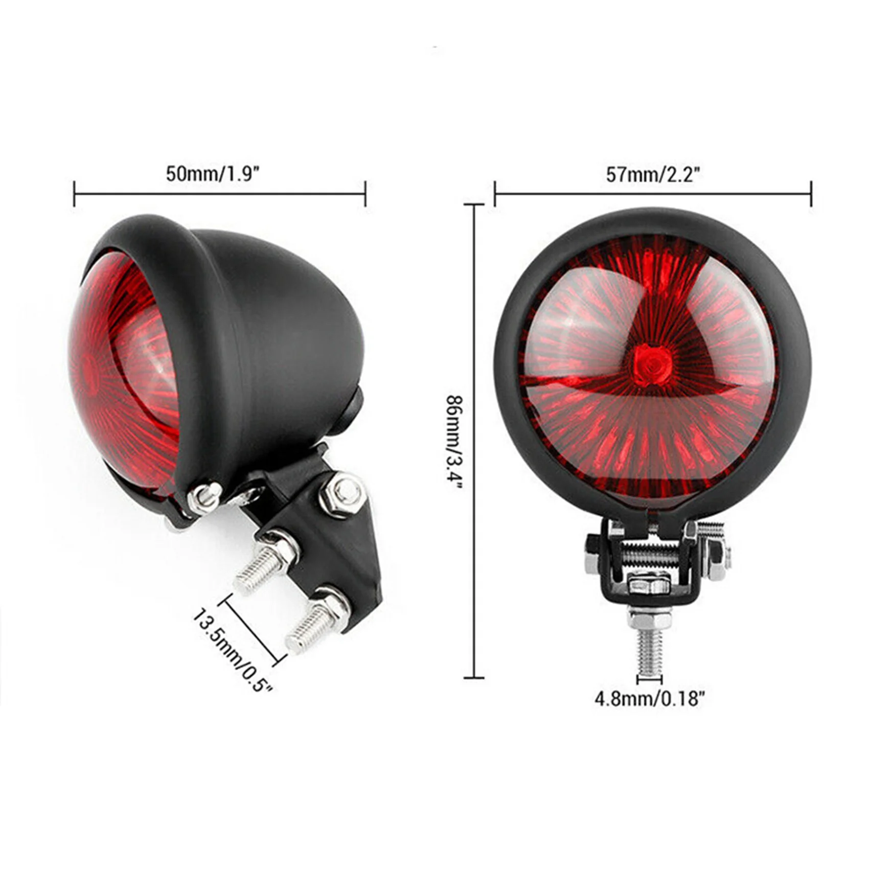 6X Motorcycle Led Rear Tail Light Brake Stop Lamp Moto Led Tail Light For Bobber Chopper Cafe Black-A97E