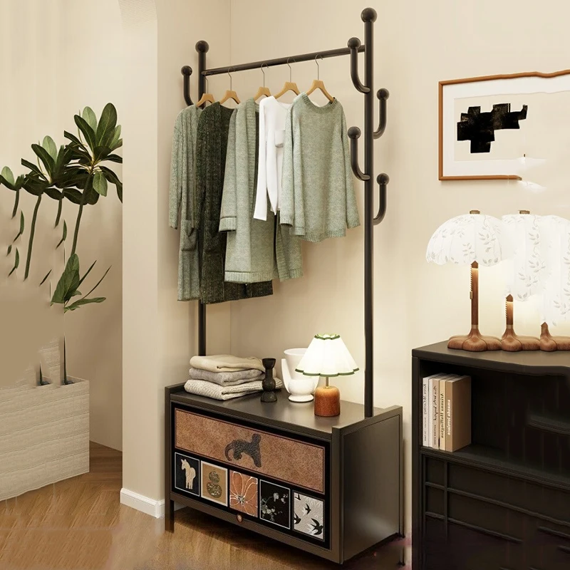 

Wall Mount Black Clothes Rack Minimalist Aesthetic Bedroom Hanger Clothes Rack Storage Women Perchero De Pie Home Furniture
