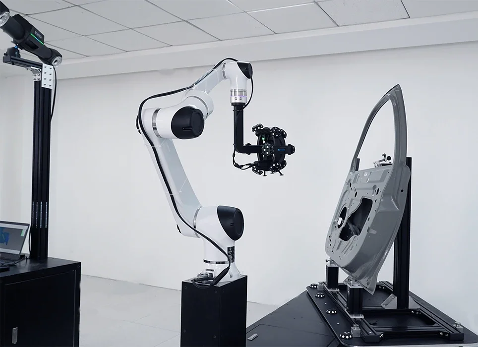 Cobot HANS E10-Pro Collaborative Robotic Arm With 3D Scanner For Efficient Automated Measurement Machine Tending Inspection