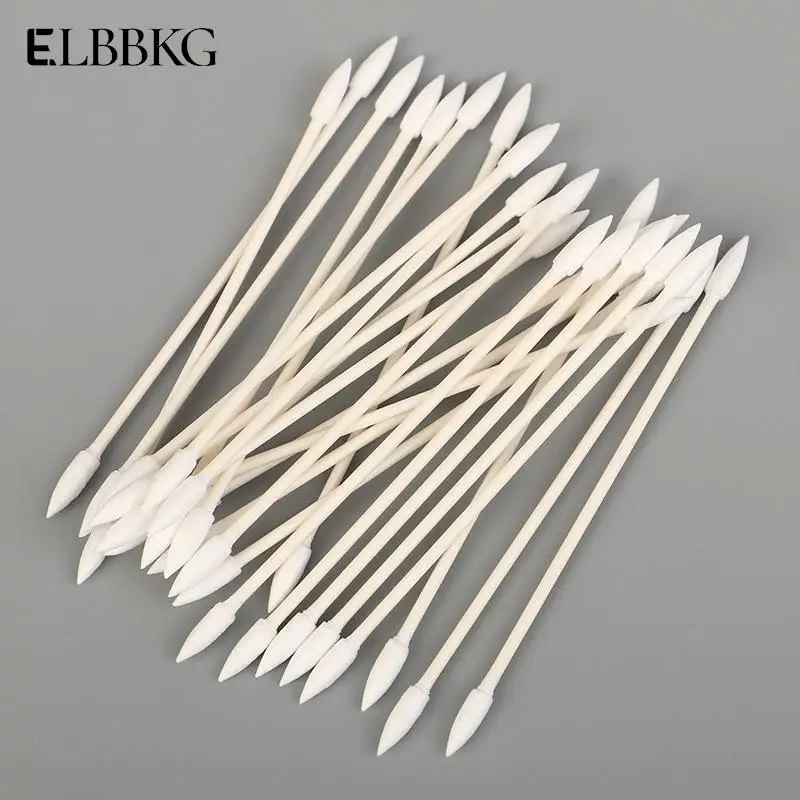 25pcs/bag Disposable Cotton Swab Cosmetics Permanent Makeup Health Medical Ear Jewelry Clean Sticks Buds Tip Cotton Head Swab