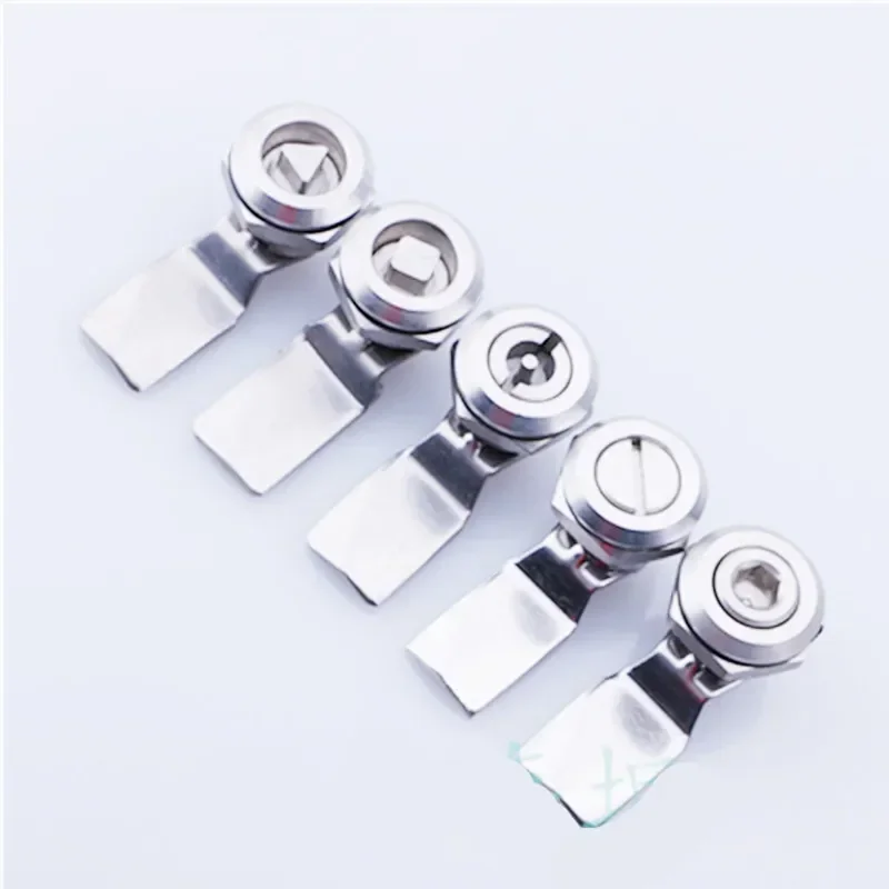 MS705 304 stainless steel triangle square rotary latch  distribution box lock subway electric cabinet cylinder lock