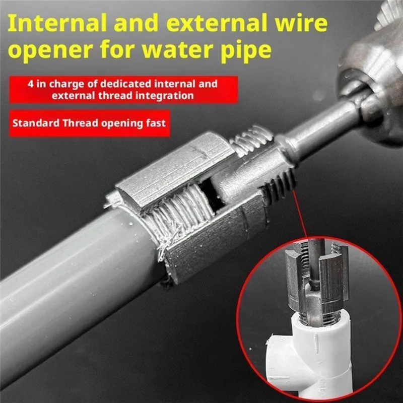 

【People Favorite】Integrated Internal & External Pipe Threading Tool 2 In 1 PVC Pipe Threader Kit With 1/2" & 3/4" Adapters (1/2"