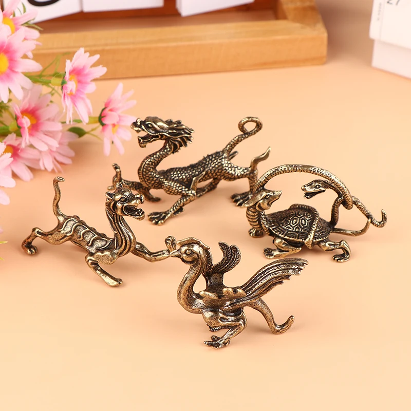 36 Styles Brass Chinese Ancient Mythical Beast Miniature Figurine Dragon Tiger Turtle Feng Shui Ornament Home Decoration Craft