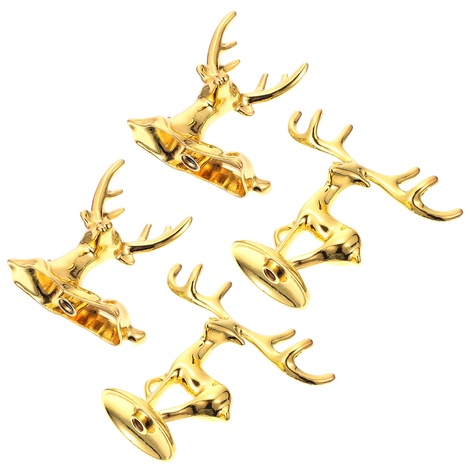 

4 PCS Christmas Ornament Mini Elk Home Decor Desktop Deer Tabletop Adornment Golden Baby