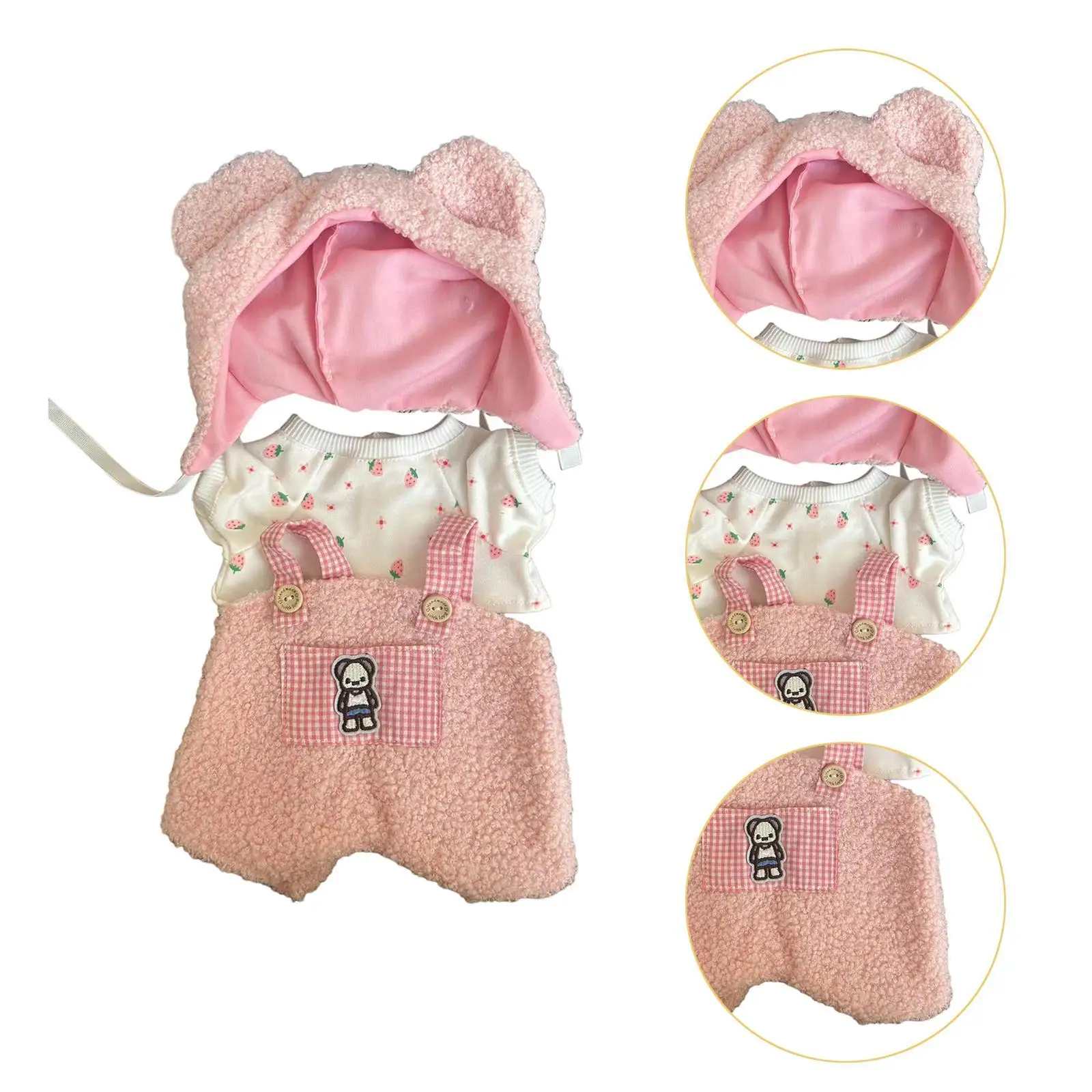 Plush Doll Clothes for 38cm Plush Doll Accessories Fashion Dress Up Cartoon