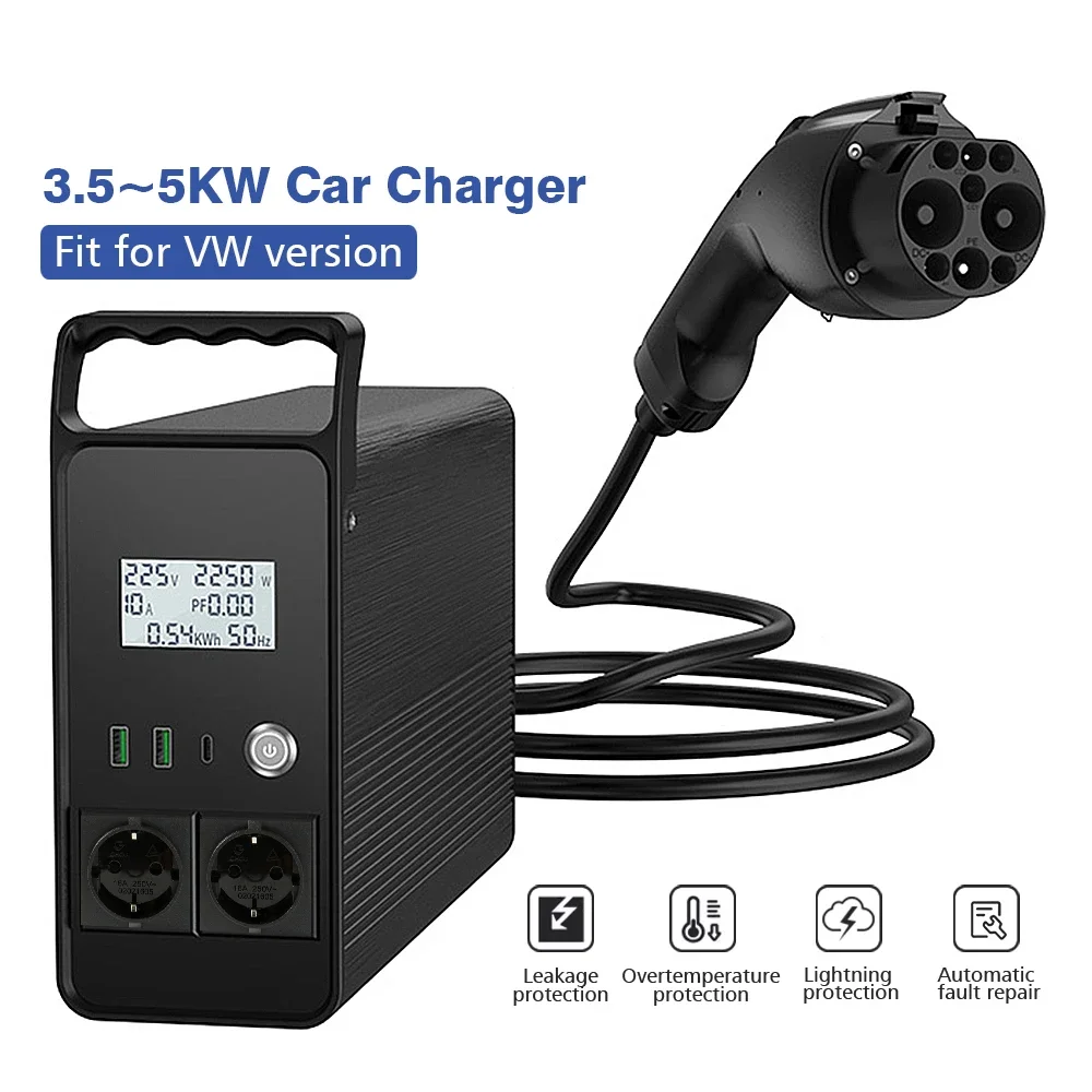 5kw With US/European socket V2L V2H Outdoor Power Supply Vehicle to Load Adapter Electric Vehicle Charging Equipment