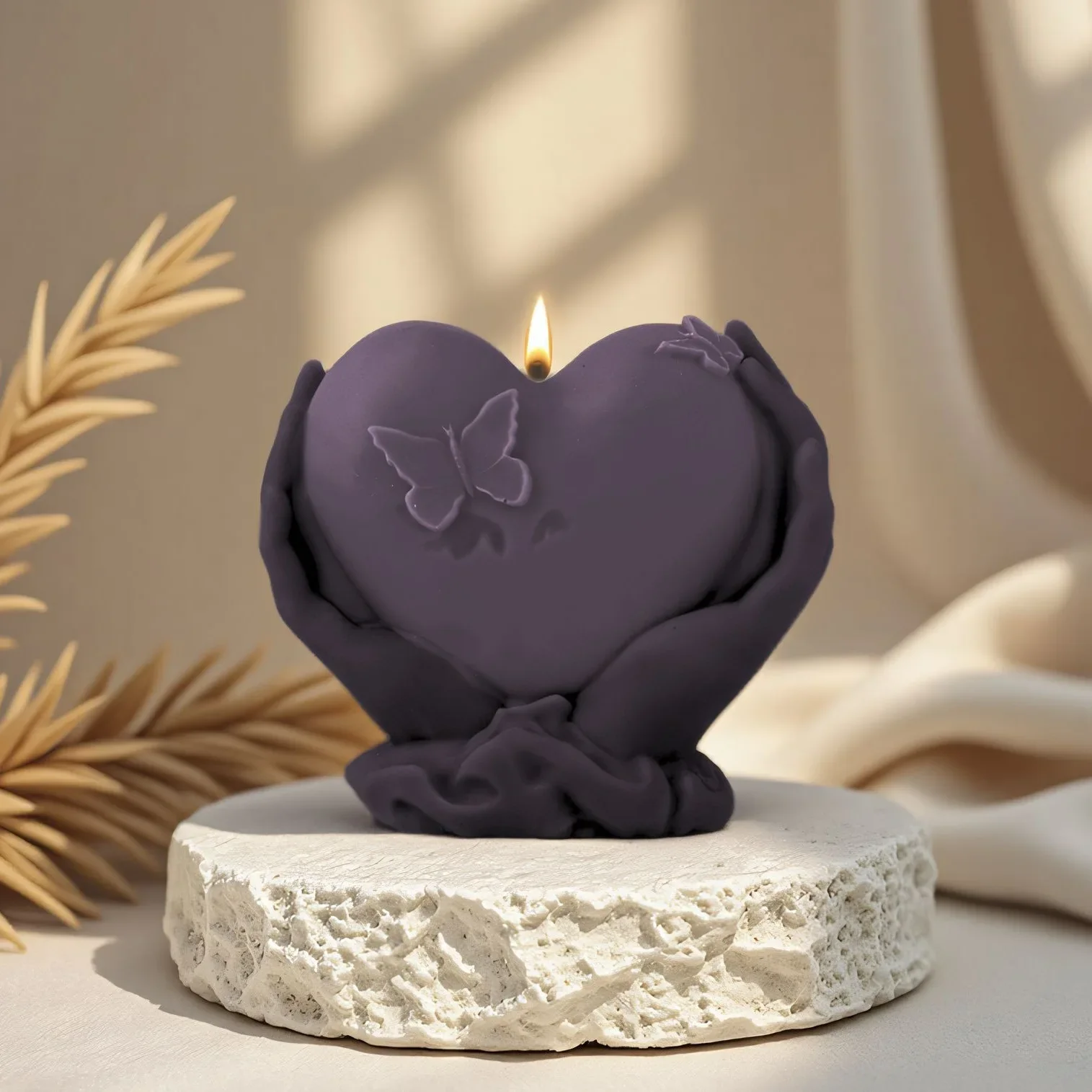 VERIDIAN ثلاثية الأبعاد الحب قوالب السيليكون عقد الحب فراشة DIY بها بنفسك على شكل قلب الناشر حجر الايبوكسي الراتنج قوالب مستلزمات صناعة الشموع #2