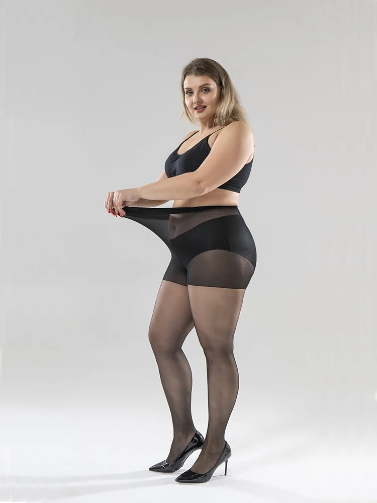 BONAS 20D Ultra-thin Tights Large Size Women 120kg Pantyhose Super Elastic Queen Size Sexy Nylon Pantyhose Plus Size Tights