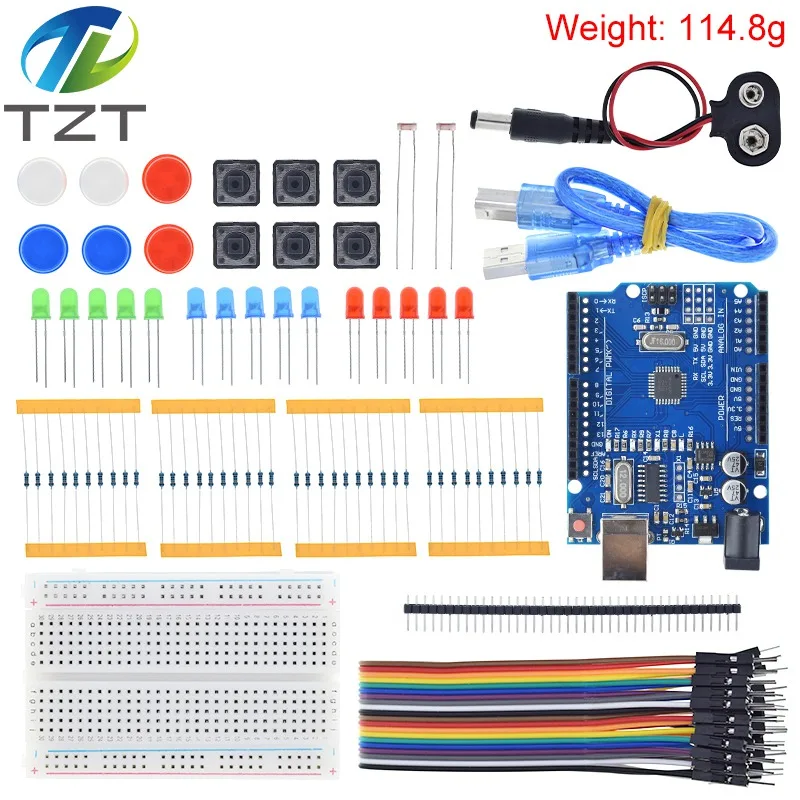 Starter Kit For UNO R3 Mini Breadboard LED Jumper Wire Button For Arduino Diy Kit School Education Lab