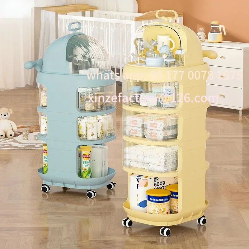 Customizable Auxiliary Cart with Wheels, Storage Shelves, Baby Supplies, Bedside, Bedside, Snack, Whale Landing, Multistory
