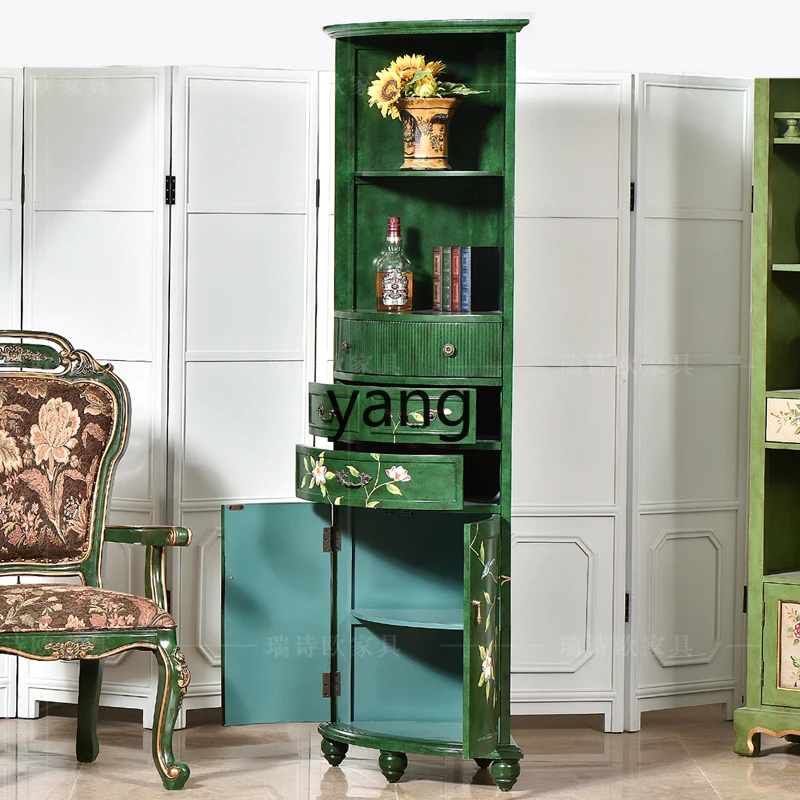 LH corner triangle wine cabinet storage corner solid wood drawer multi-layer storage cabinet vertical