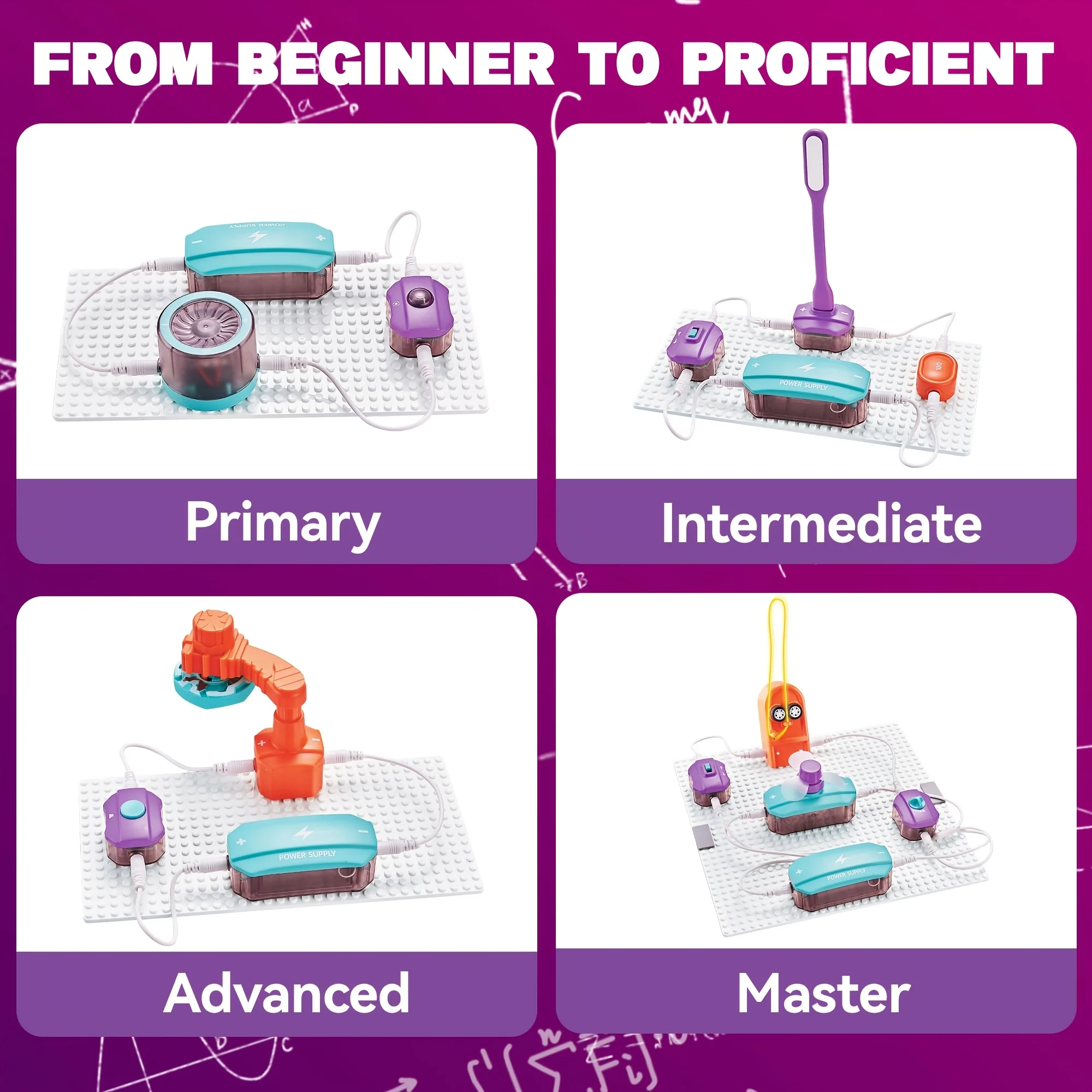 مجموعة دوائر إلكترونيات STEM، تجربة علمية ذاتية الصنع، لعبة تعلم الفيزياء التعليمية، مجموعة هندسية هدية عيد ميلاد للأولاد والبنات #5