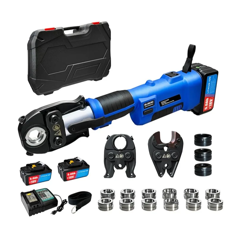 

Battery Powered Hydraulic Cable Crimping Tools Set Cable Crimper+ Cable Cutter Suitable for Wires and Copper/Aluminum Terminals