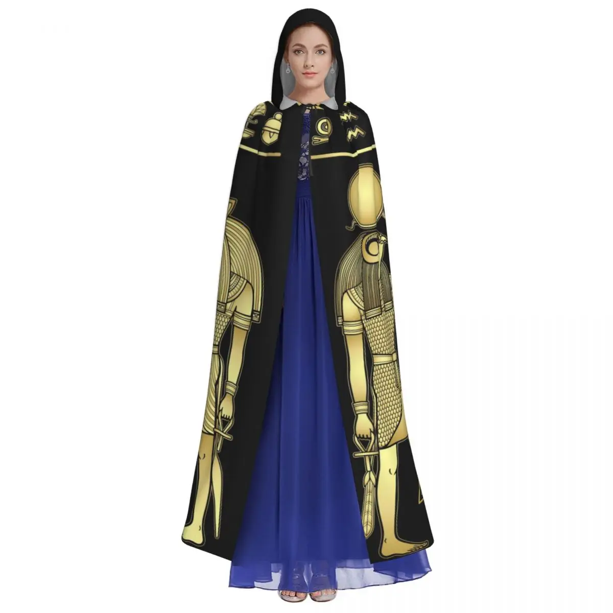 Unisex Adult Egyptian God Ra And Seth Cloak with Hood Long Witch Costume Cosplay