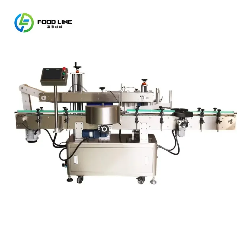 Automatic milk juice beverage soda carbonated beverage edible oil liquid plastic glass bottle labeling machine
