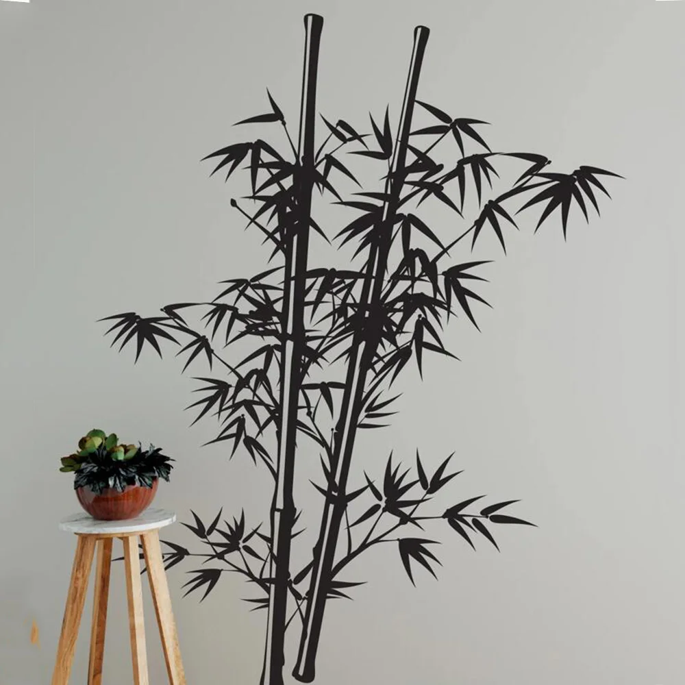 Large Chinese Bamboo Tree Wall Sticker Office Living Room Woodland Forest Nature Wall Decal Bedroom  Home Decor