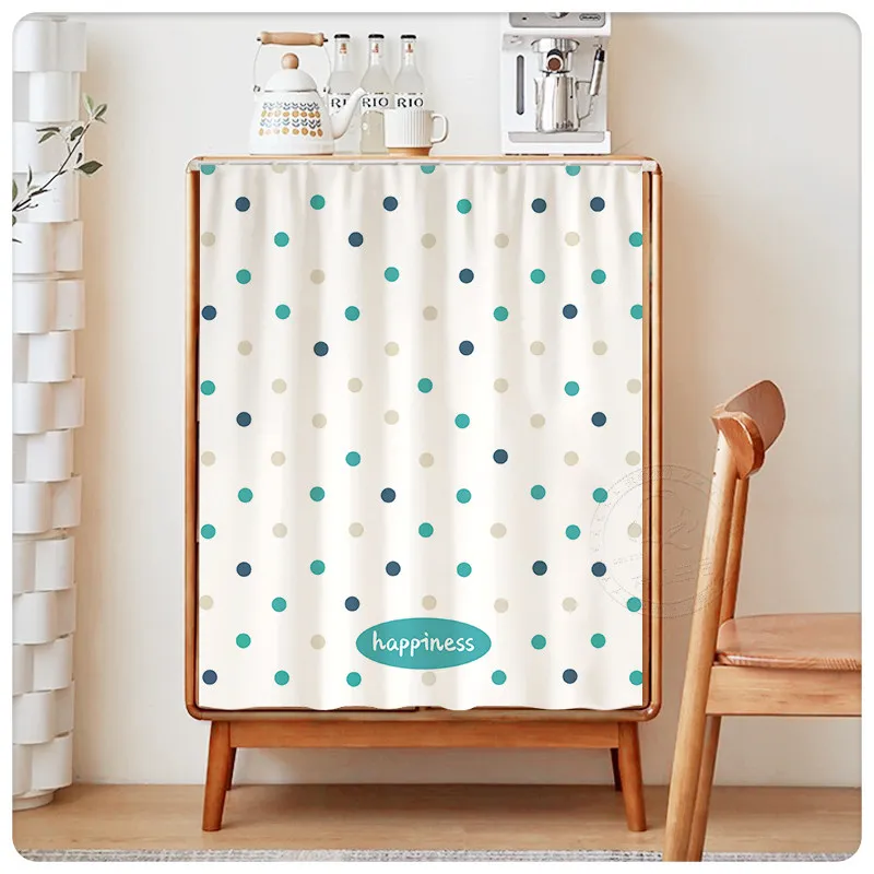 VIKAMA Colorful Polka Dot Cabinet Curtain Self Adhesive Dustproof Cover for Kitchen Shoe Cabinet Home Decor