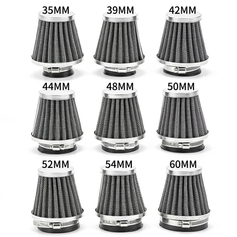 1pc Universal 35-60mm Motorcycle Tapered Air Filter Cleaner Dirt Pit High Air Flow Filter Conical Air Filter Dirt Cleaner