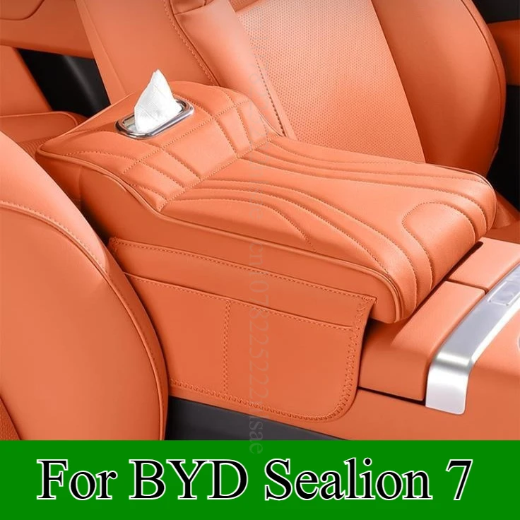 For BYD Sea lion 07 Sealion 7 Armrest Box Booster Pad Car Tissue Box Organizer Storage Box Elbow Rest Center Console Organizer
