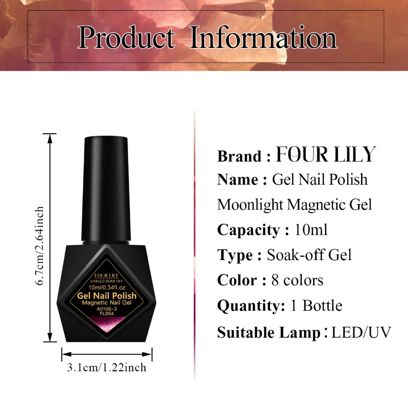 10ml Moonlight Cat Magnetic Gel Nail Polish Glitter Effect Semi Permanent UV LED Gel Nail Art Vernis Manicure DIY Nail Supplies