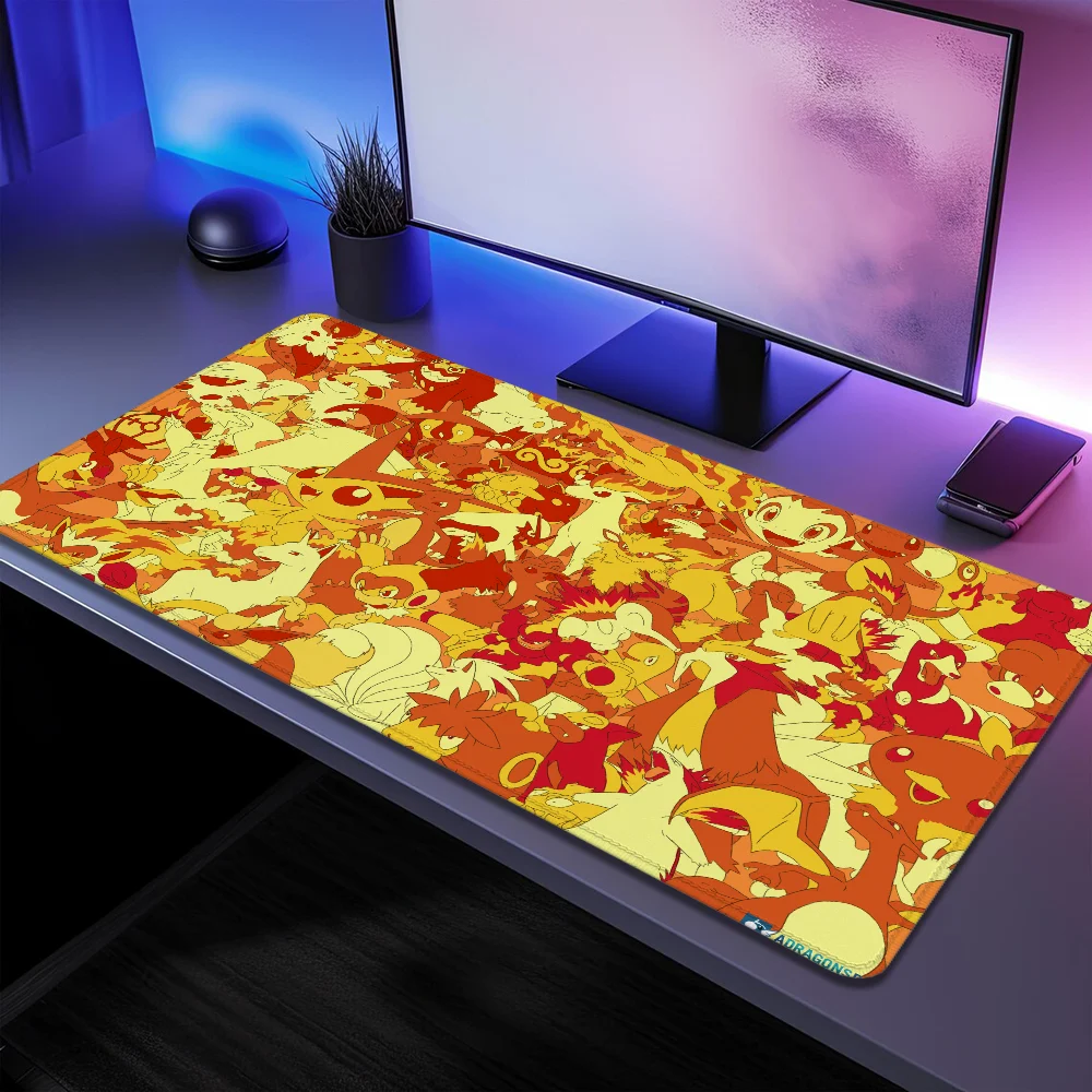 لوحة الماوس P-بوكيمون حصيرة لوحة المفاتيح عدم الانزلاق ملحقات ألعاب الكمبيوتر على حافة ماوس الحصير المطاط Kawaii Mausepad Deskmat الجدول منصات